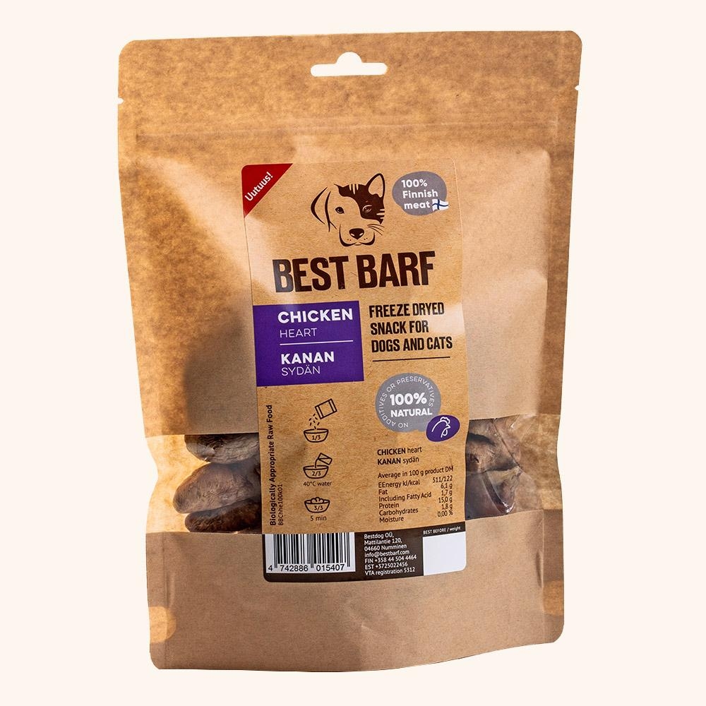Best Barf šaltai džiovintos vištienos širdelės, 100 g -  2