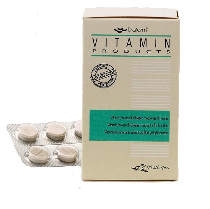 Diafarm Herbs vitaminai šunims, 90vnt. -  2