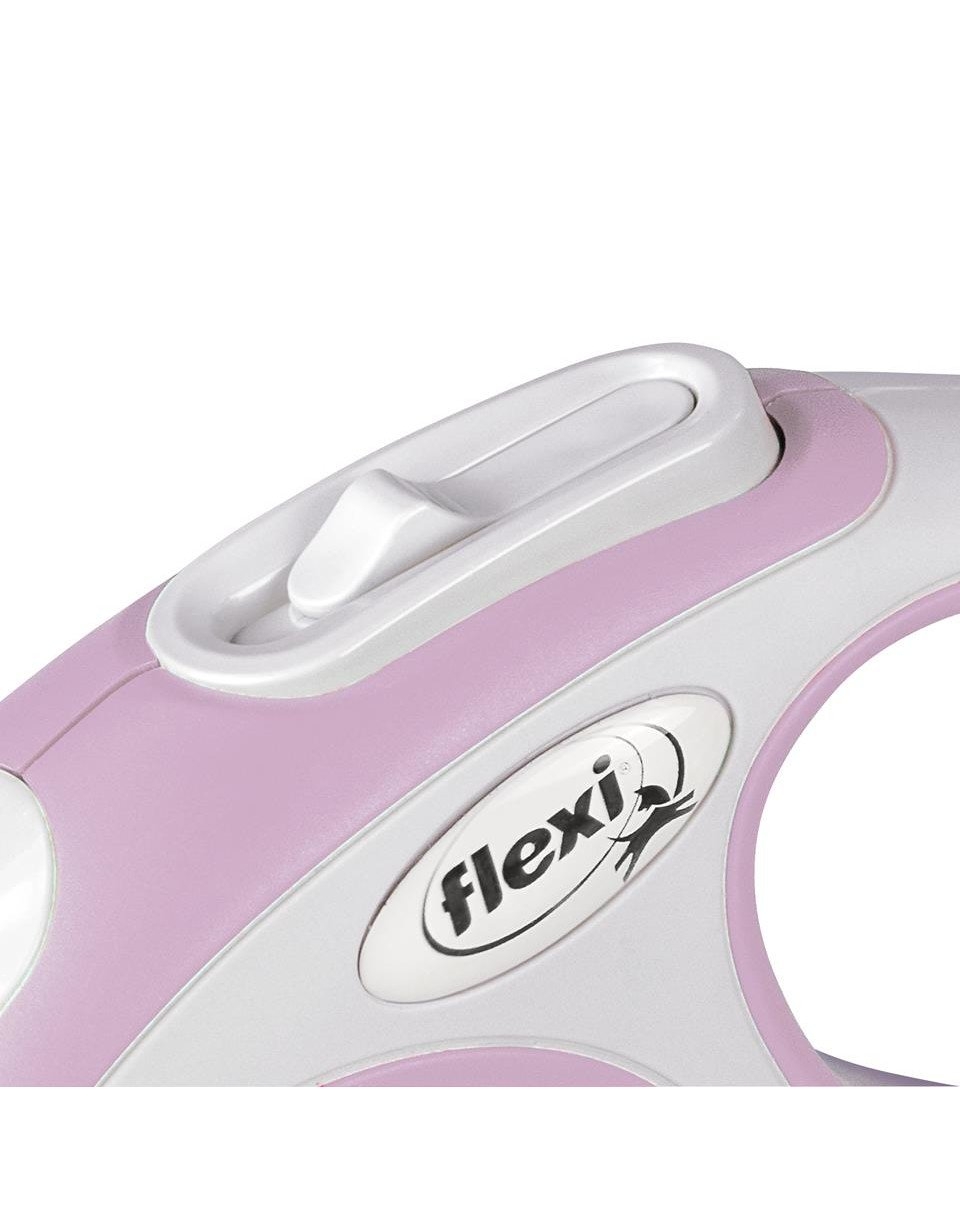 Flexi New Comfort automatinis juostinis pavadėlis, S/5 m, rožinis -  2