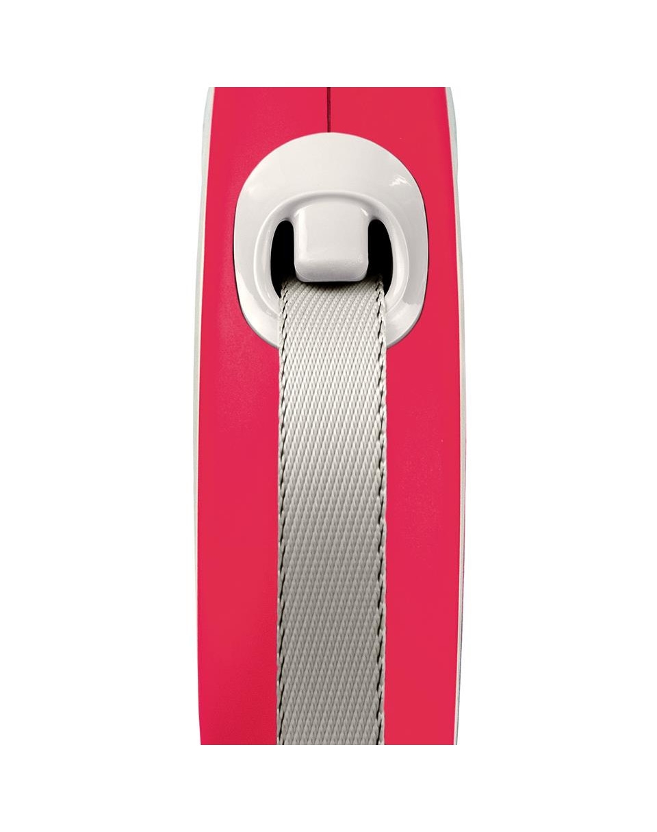 Flexi New Comfort automatinis juostinis pavadėlis, S/5 m, raudonas -  4