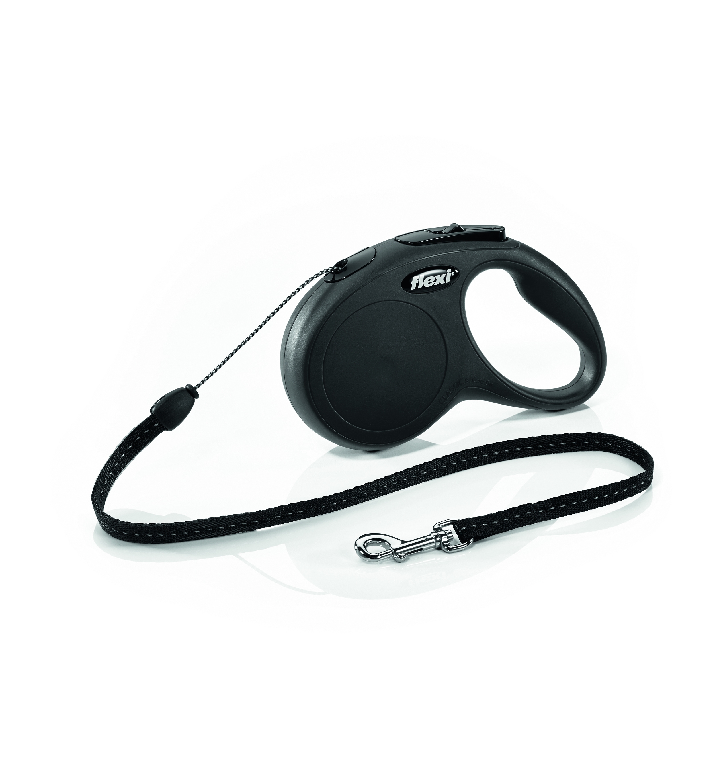 Flexi Classic automatinis virvinis pavadėlis, S/5 m, juodas -  2
