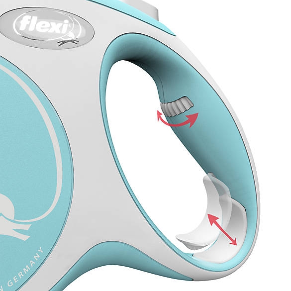 Flexi New Comfort automatinis juostinis pavadėlis, M/5 m, žydras -  3