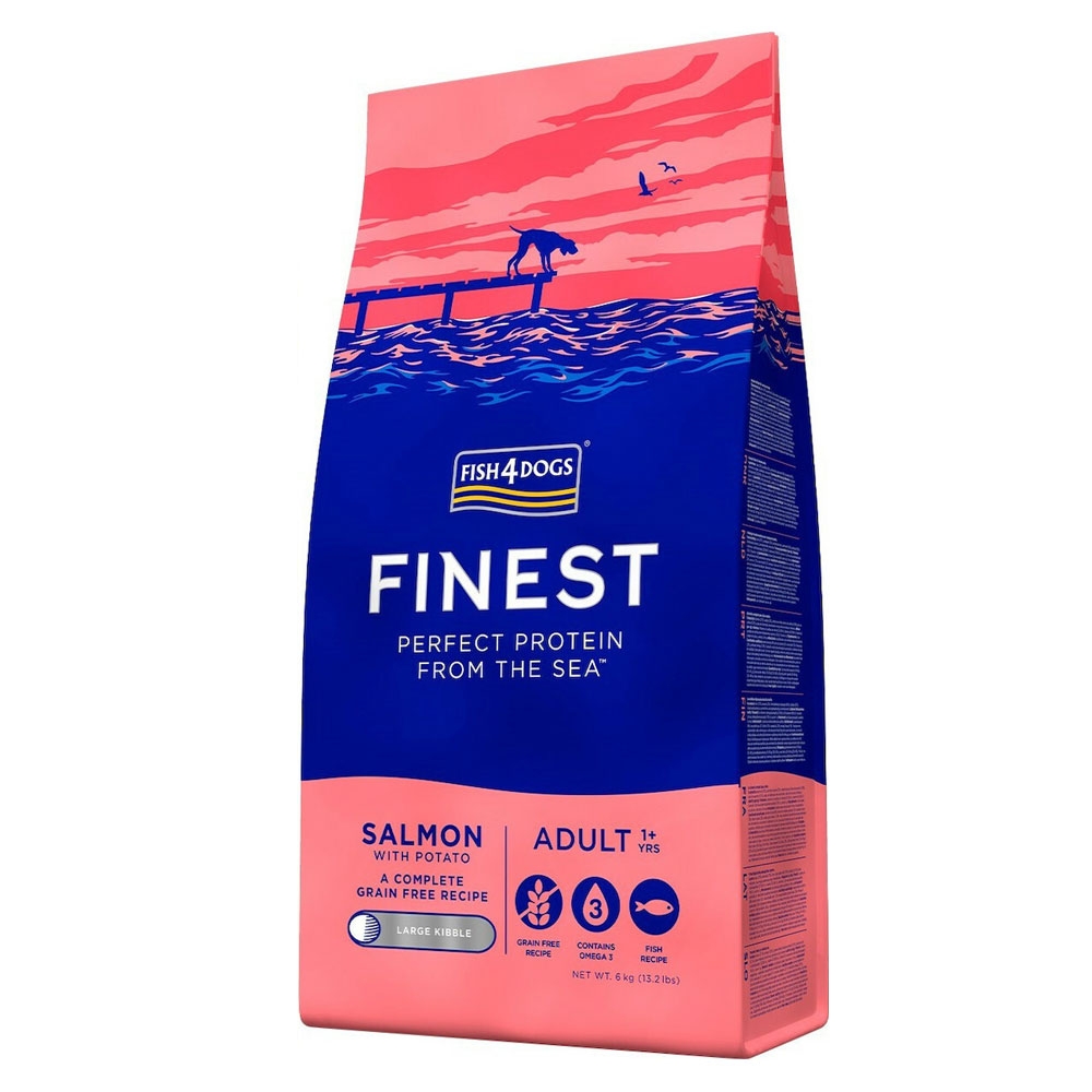 Fish4Dogs Finest Salmon sausas maistas šunims, 12kg (did.granulės) -  2
