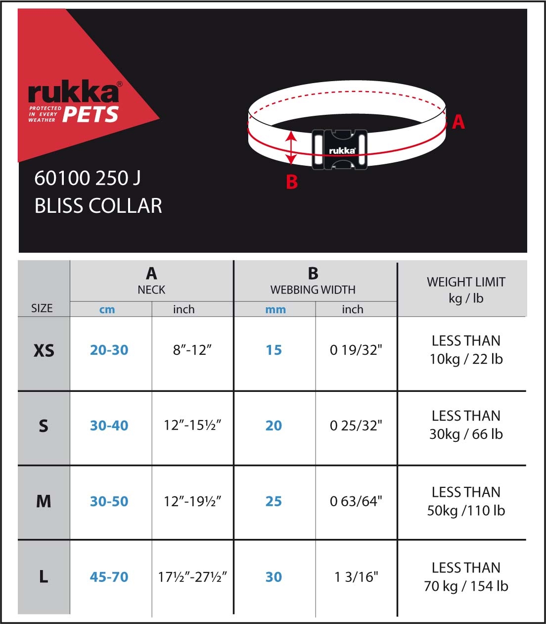 Rukka Bliss Polar antkaklis, L, 45-70 cm, žydras -  4