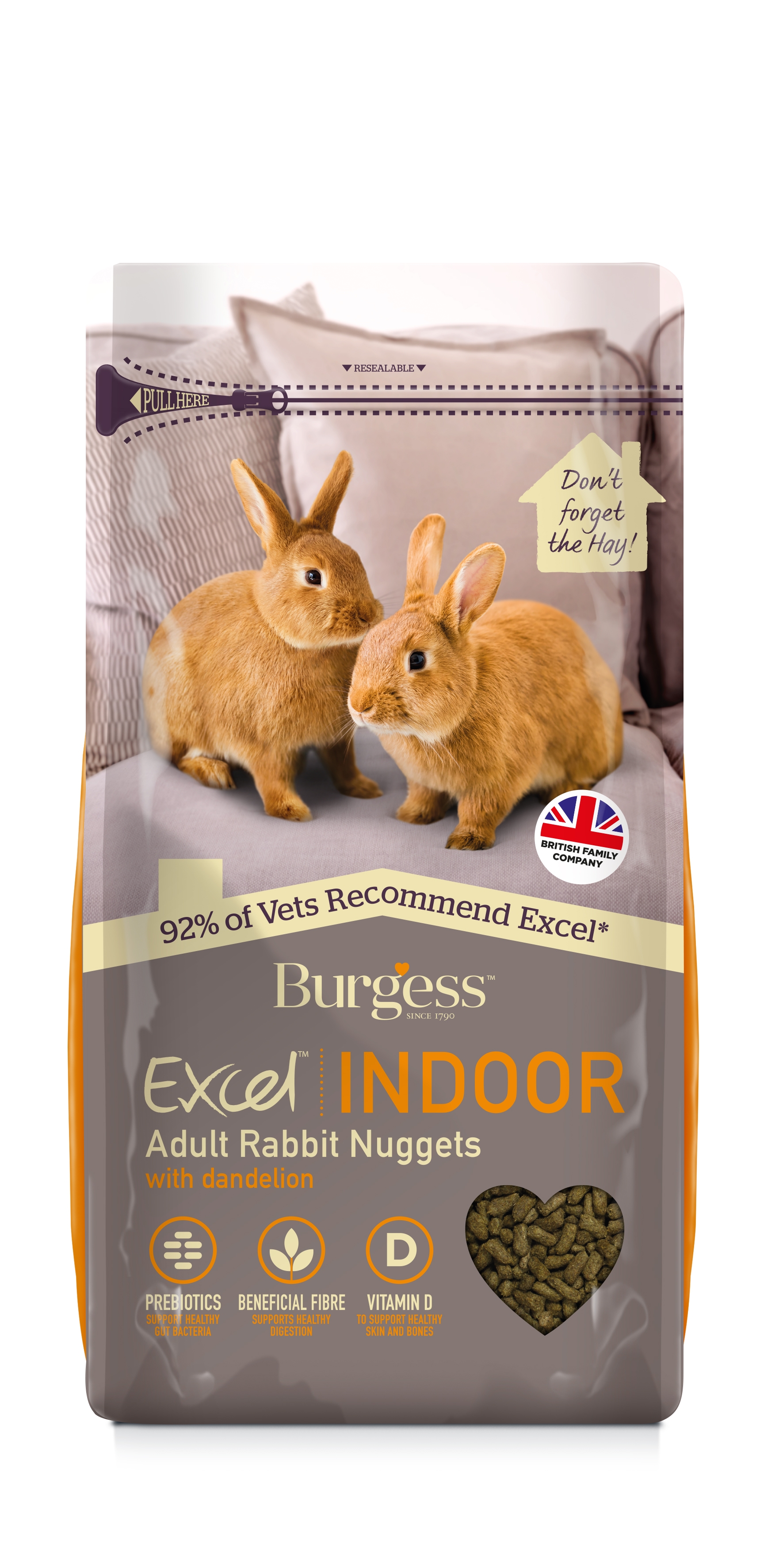 Burgess Excel Indoor maistas triušiams 1,5kg -  2