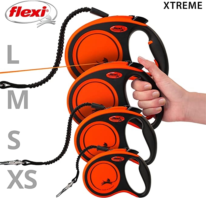 Flexi Xtreme automatinis juostinis pavadėlis L/5 m, oranžinis -  7
