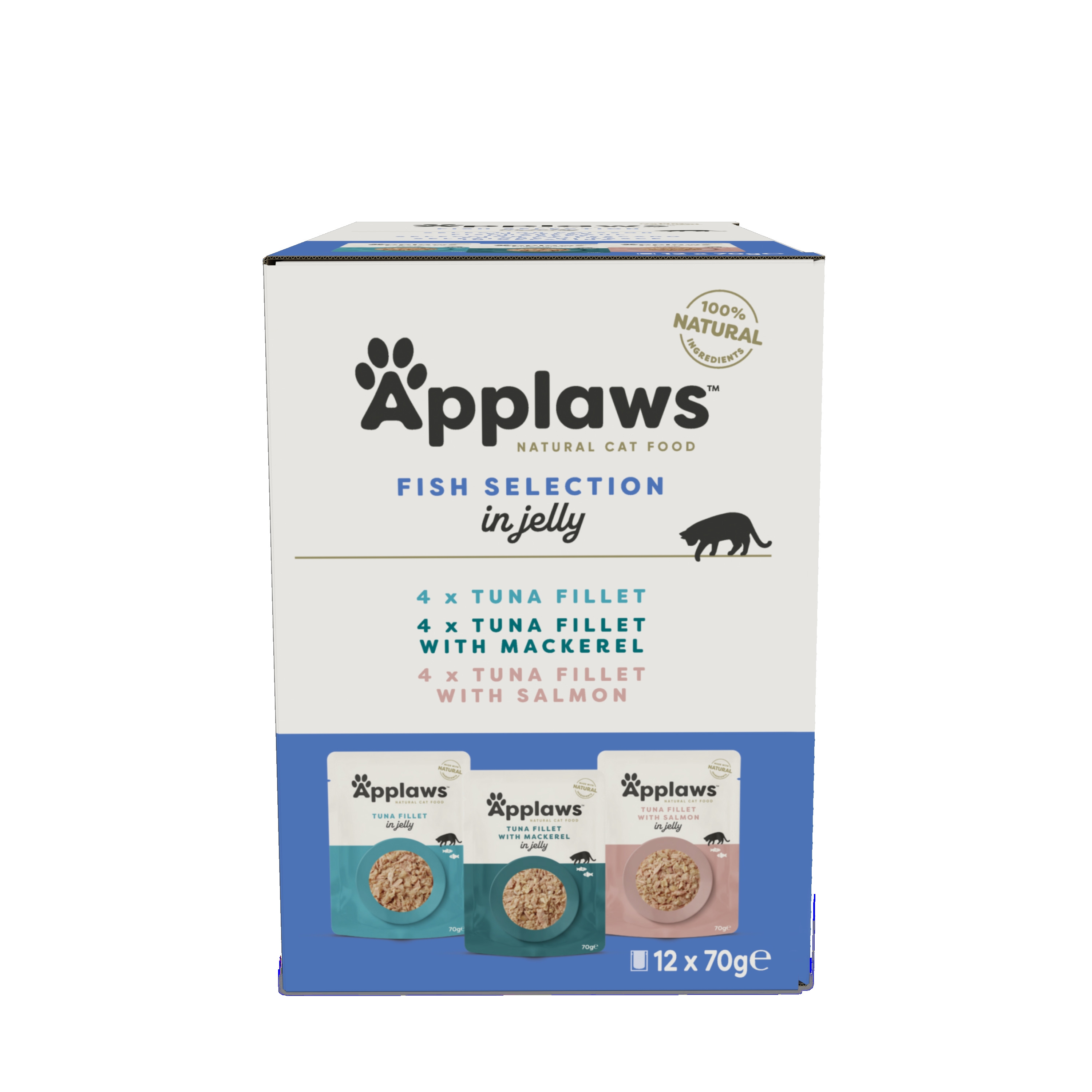 Applaws konservų rinkinys katėms „Žuvies skoniai“,12 x 70 g -  2