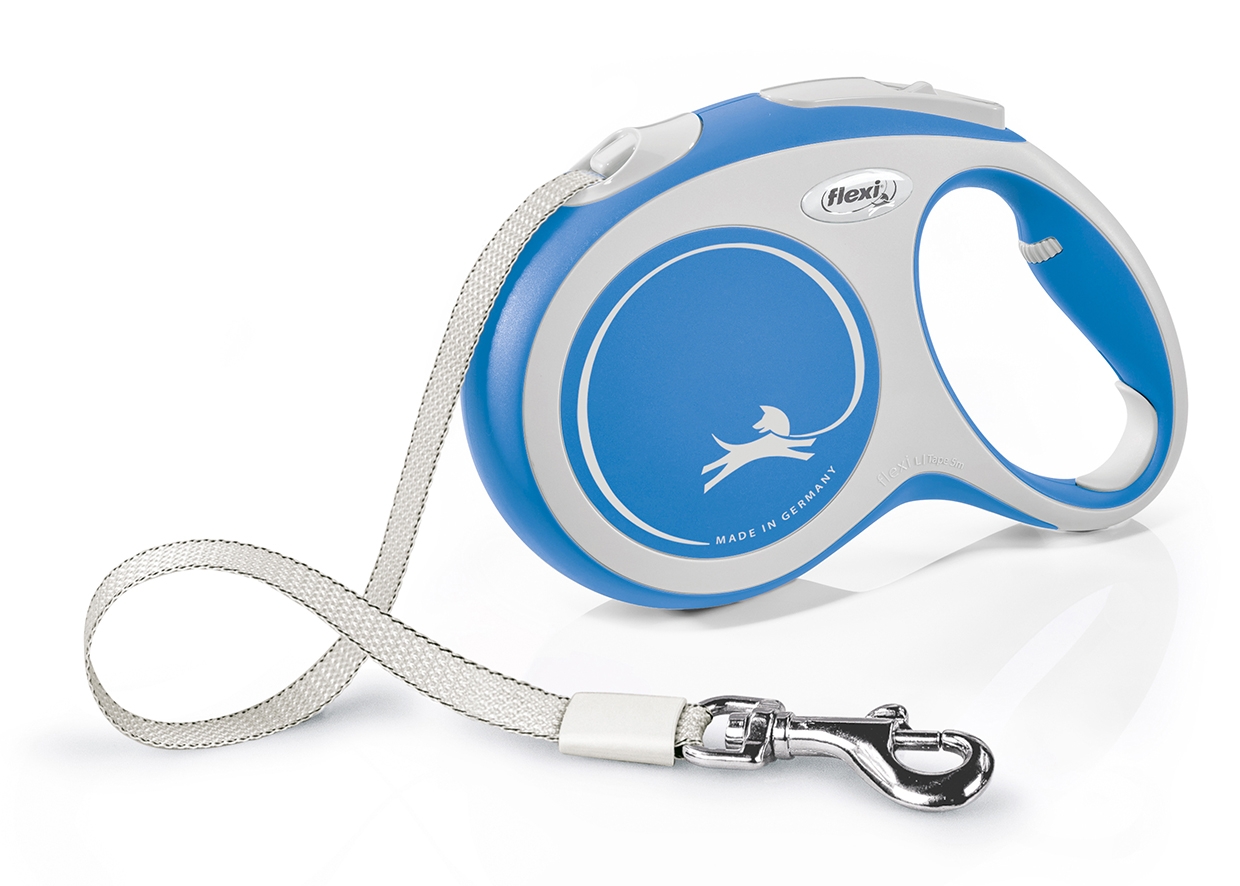 Flexi New Comfort automatinis juostinis pavadėlis, L/8 m, mėlynas -  2