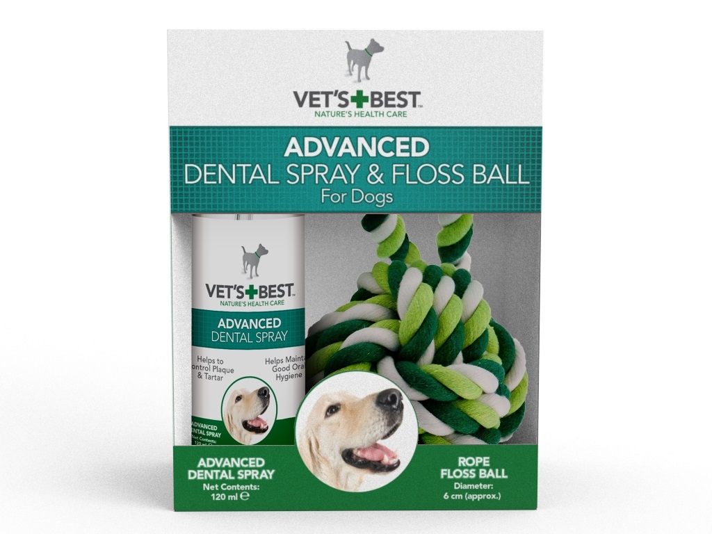 Vets Best burnos priežiūros rinkinys (skystis ir žaislas), 120ml -  2