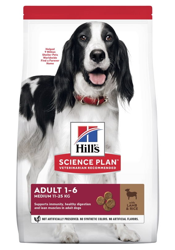 Hill´s Science Adult Medium maistas šunims su ėriena, 14kg -  2