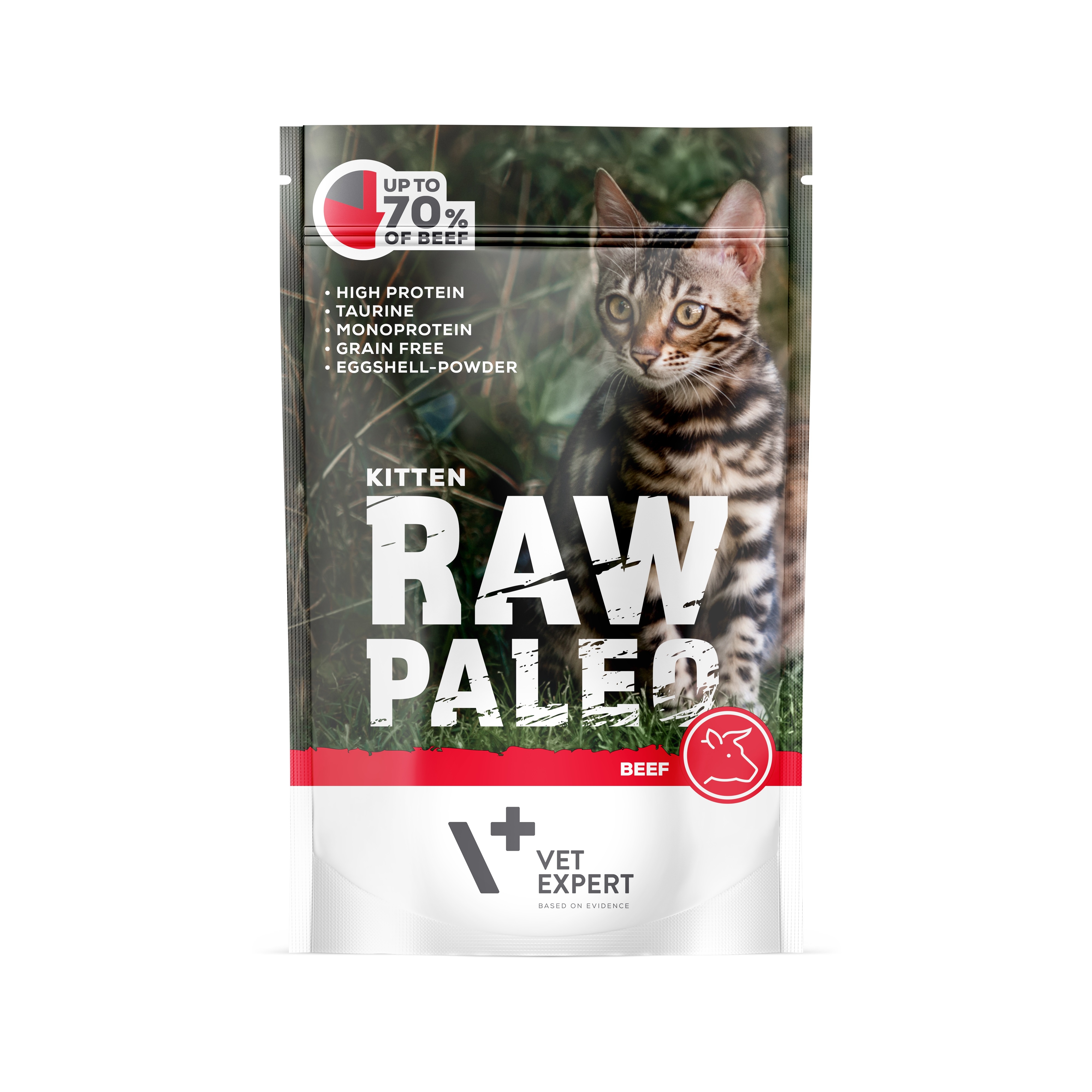 Raw Paleo Kitten guliašas kačiukams su jautiena, 100 g -  2