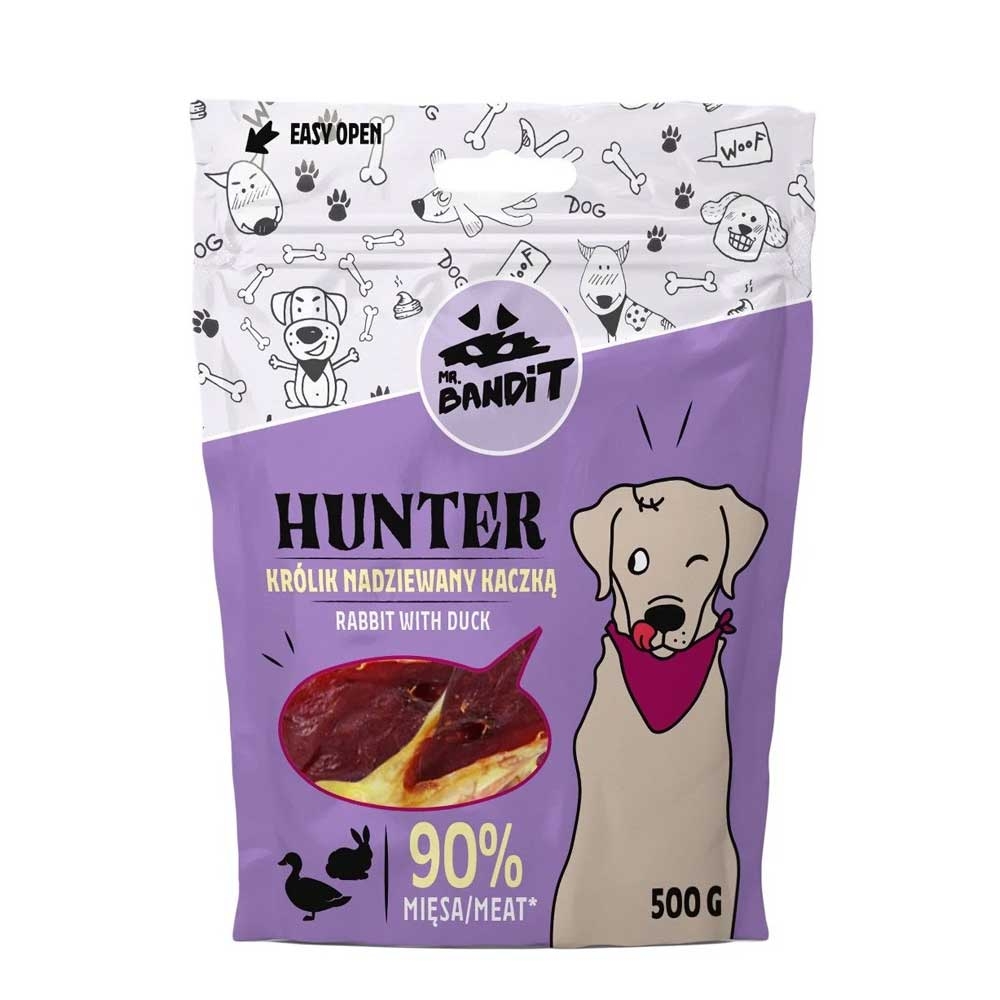 Mr. Bandit Hunter skanėstai šunims - triušio ausys su antiena, 500 g -  2