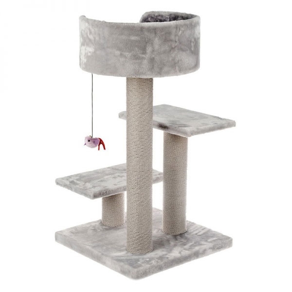 Beeztees Figo draskymo stovas, 50 x 50 x 92 cm, pilkas -  2