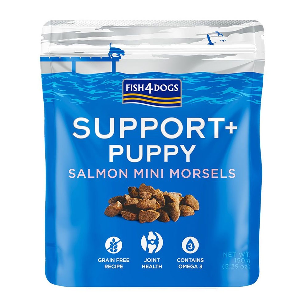 Fish4Dogs Support+ Puppy skanėstai šuniukams su lašiša, 150 g -  2