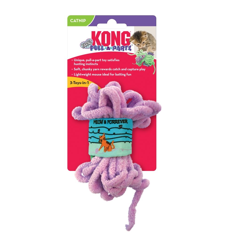 KONG Pull-A-Partz Yarnz žaislas katėms, įv, spalvų -  3