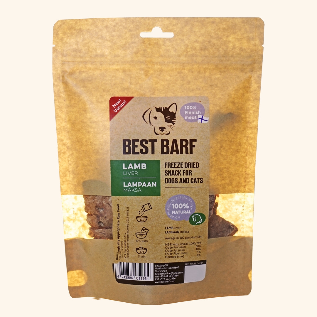 Best Barf šaltai džiovinti ėrienos kepenys, 100 g -  2