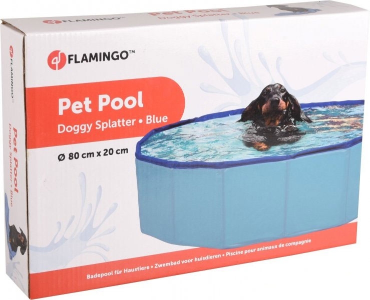 Flamingo Doggy Splatter baseinas šunims, 80x20 cm, mėlynas -  2