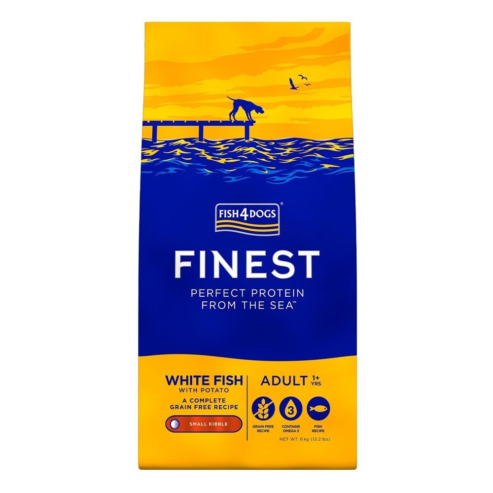Fish4Dogs Finest White Fish sausas maistas šunims 1,5kg (maž.granulės) -  2