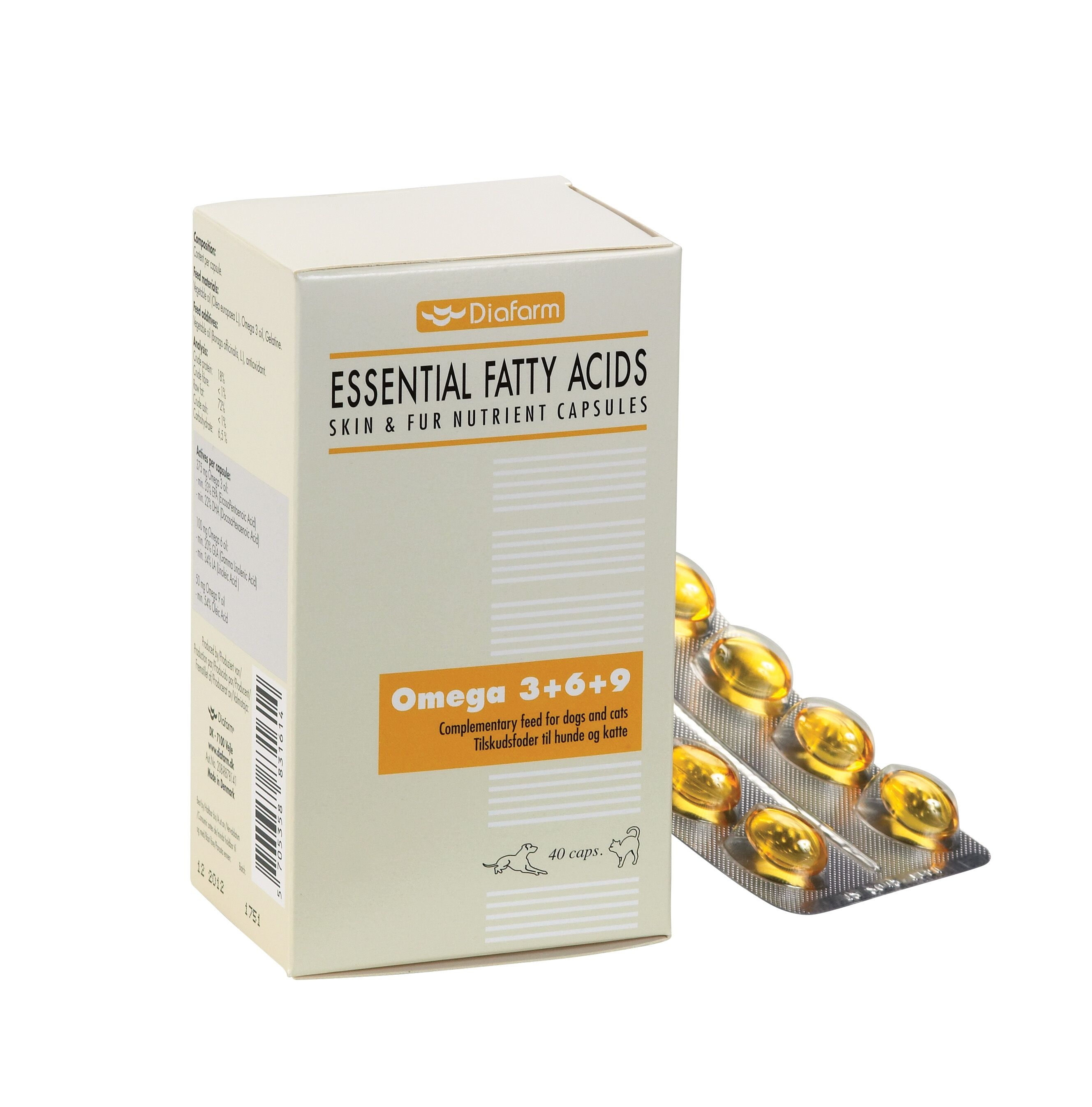 Diafarm Omega kapsulės šunims ir katėms, 40vnt -  2