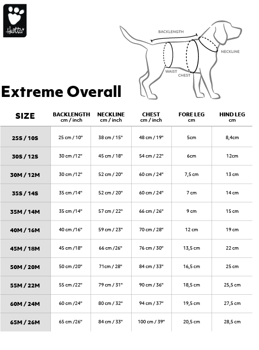 Hurtta Extreme Overall kombinezonas, 25-S cm, pilkas -  2