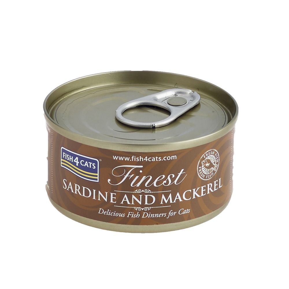 F4C KONSERVAI KATĖMS SU SARDINĖMIS IR SKUMBRE, 70G -  2