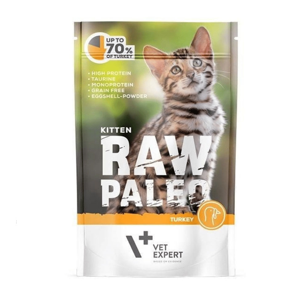 Raw Paleo Kitten guliašas kačiukams su kalakutiena, 100 g -  2