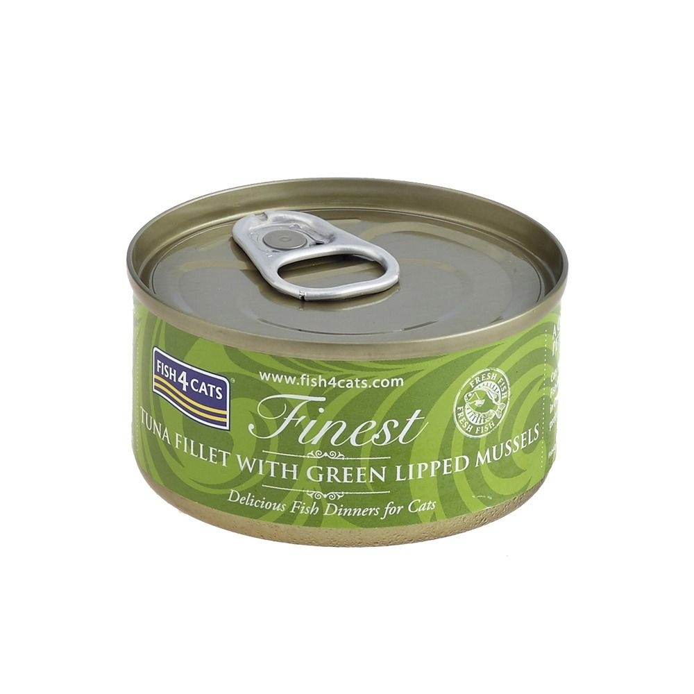 F4C KONSERVAI KATĖMS SU TUNU IR MIDIJOMIS, 70G -  2