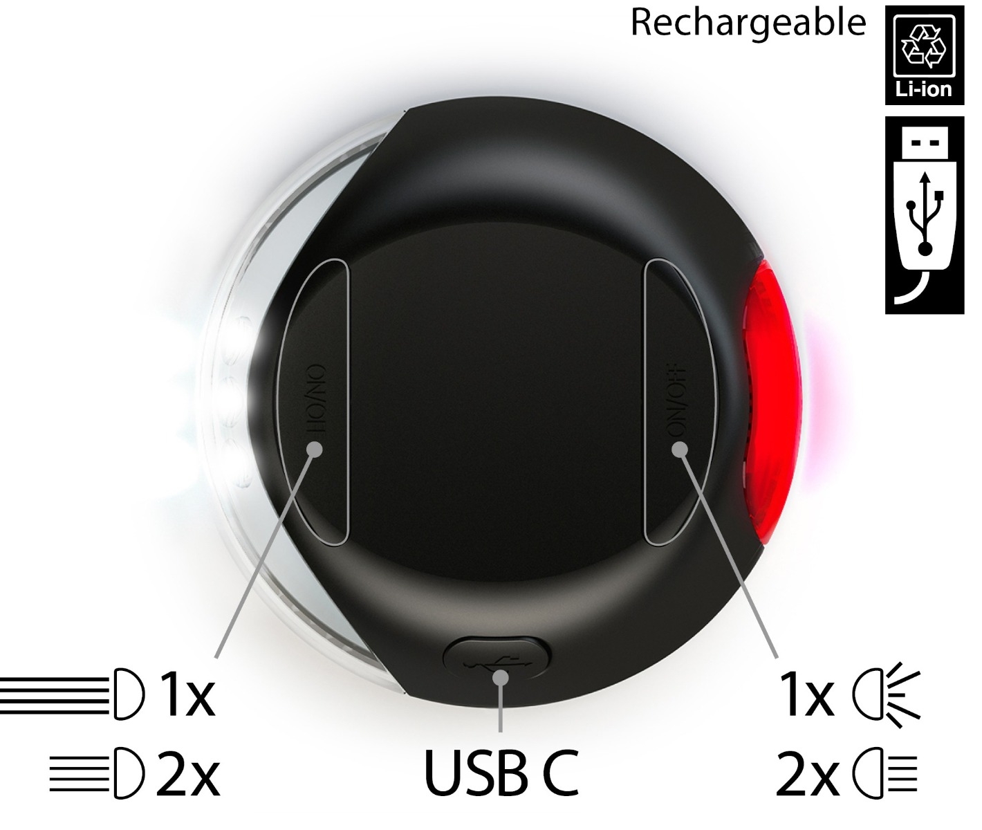 Flexi LED žibintuvėlis automatiniam pavadėliui, juodas -  3