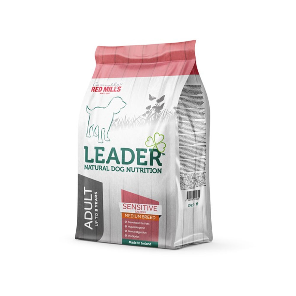 Leader Sensitive Medium sausas maistas šunims su lašiša, 2 kg -  2