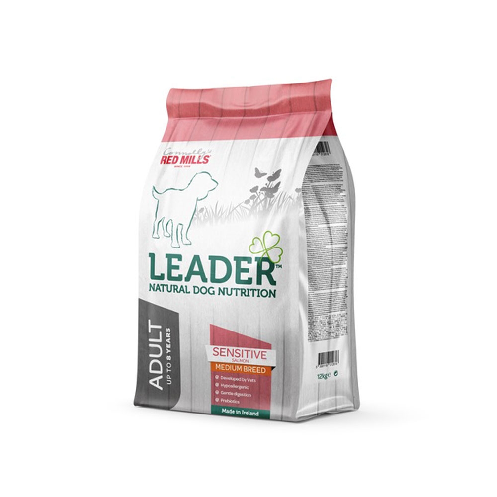 Leader Sensitive Medium sausas maistas šunims su lašiša, 12 kg -  2