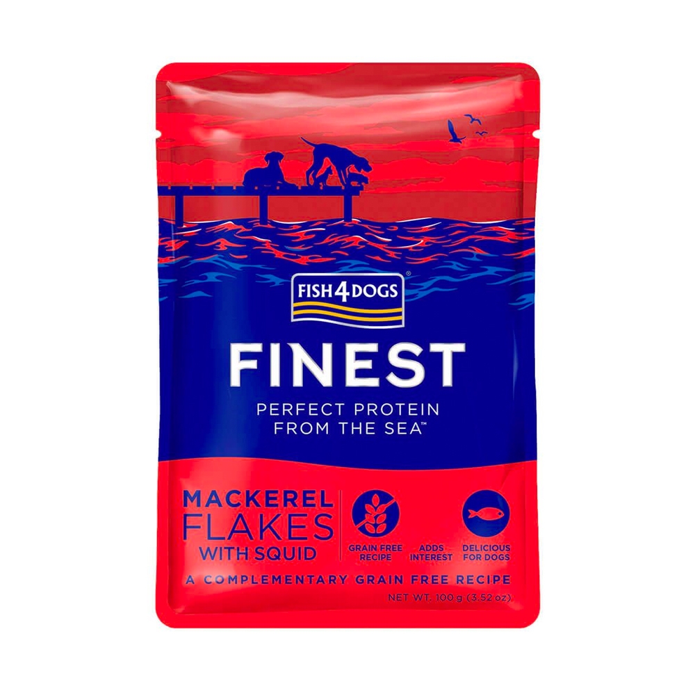 Fish4Dogs Finest konservai šunims su skumbre ir kalmaru, 100 g -  2