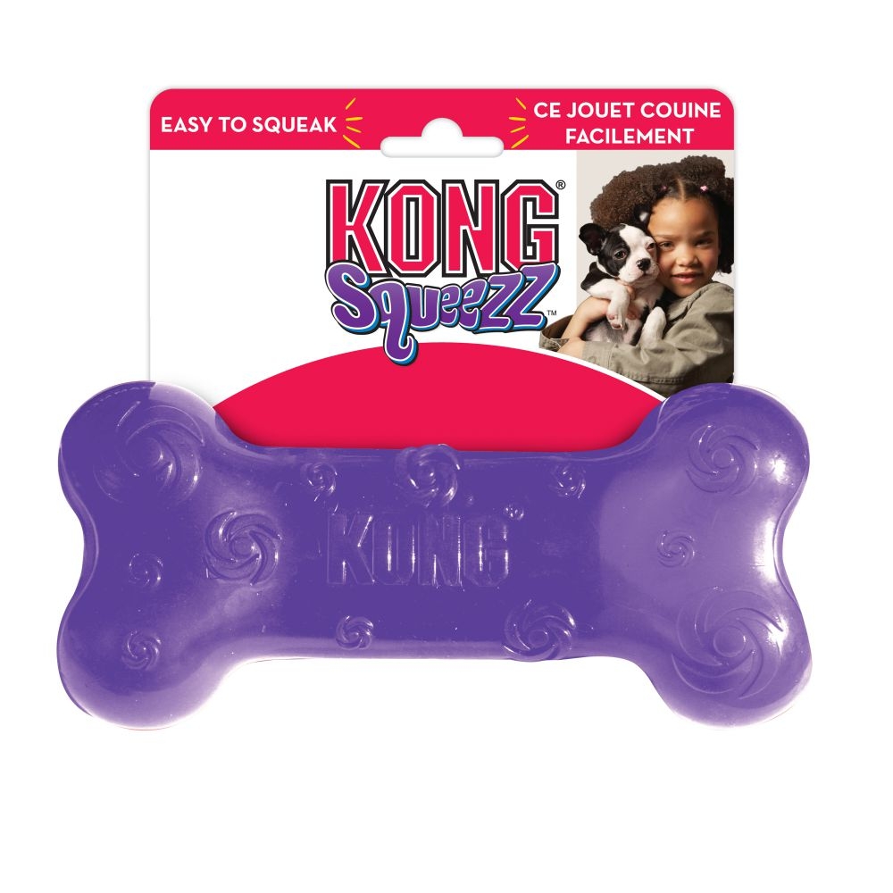 KONG Squeezz Bone žaislas šunims, M dydžio, 13 cm, įv. spalvų -  3
