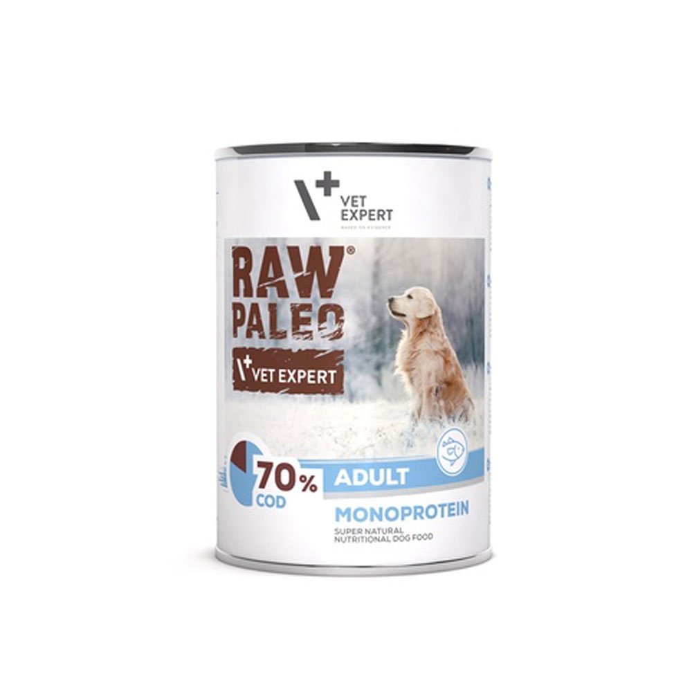 Raw Paleo Adult konservai šunims su menke, 400 g -  2