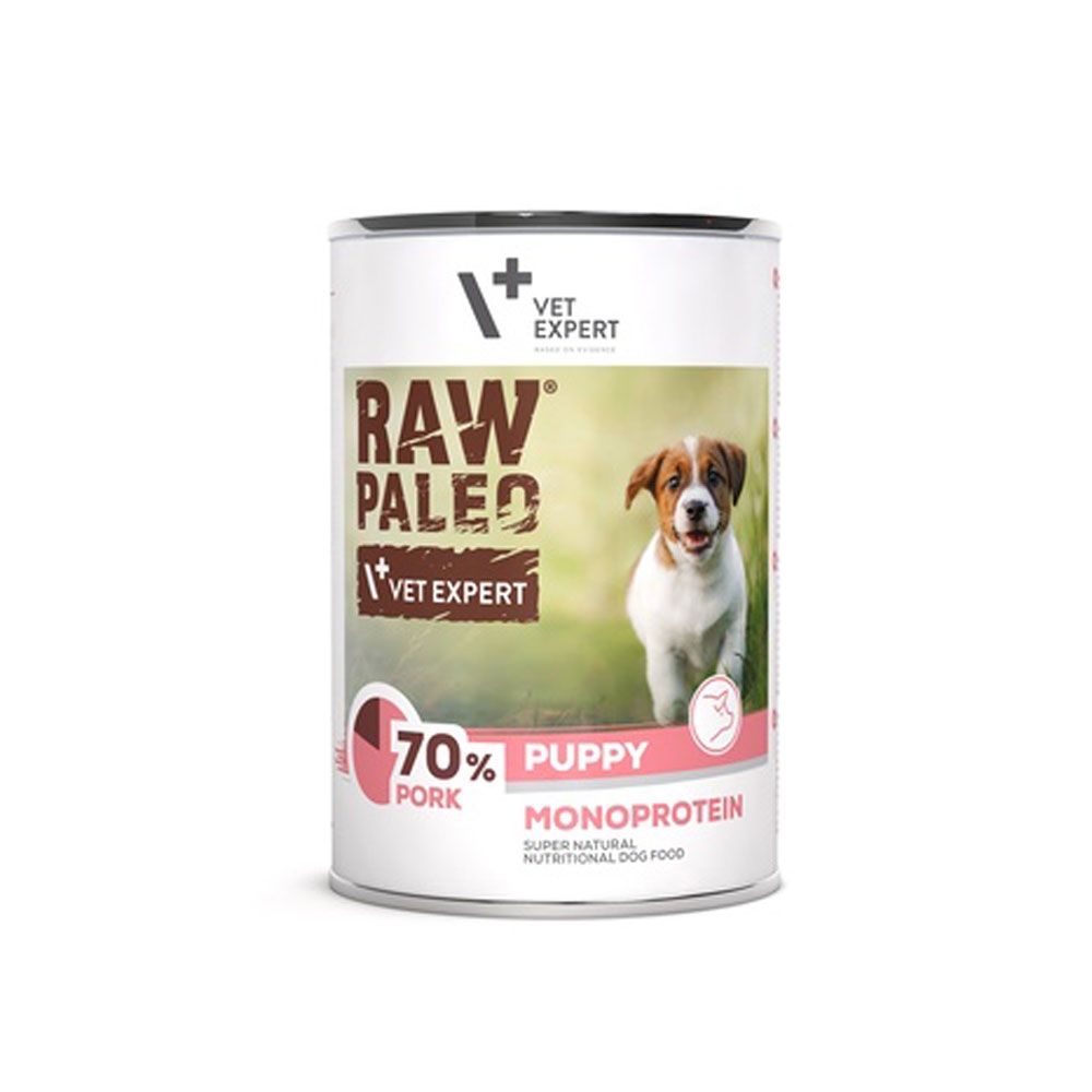 Raw Paleo Puppy konservai šuniukams su kiauliena, 400 g -  2