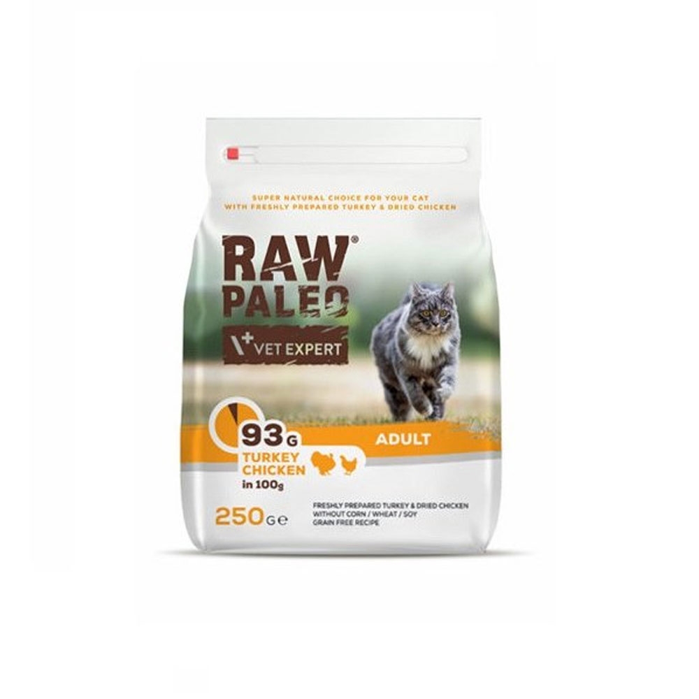 Raw Paleo Adult Cat sausas maistas katėms su kalakut./vištiena, 250 g -  2
