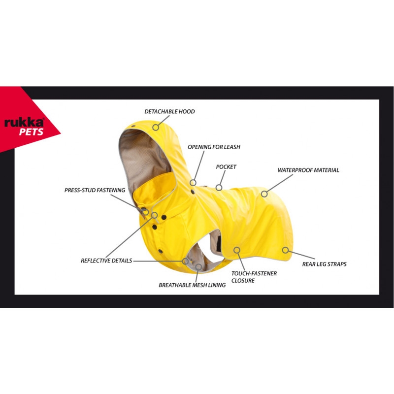 Rukka Raincoat Stream lietpaltis, 35cm, geltonas -  8