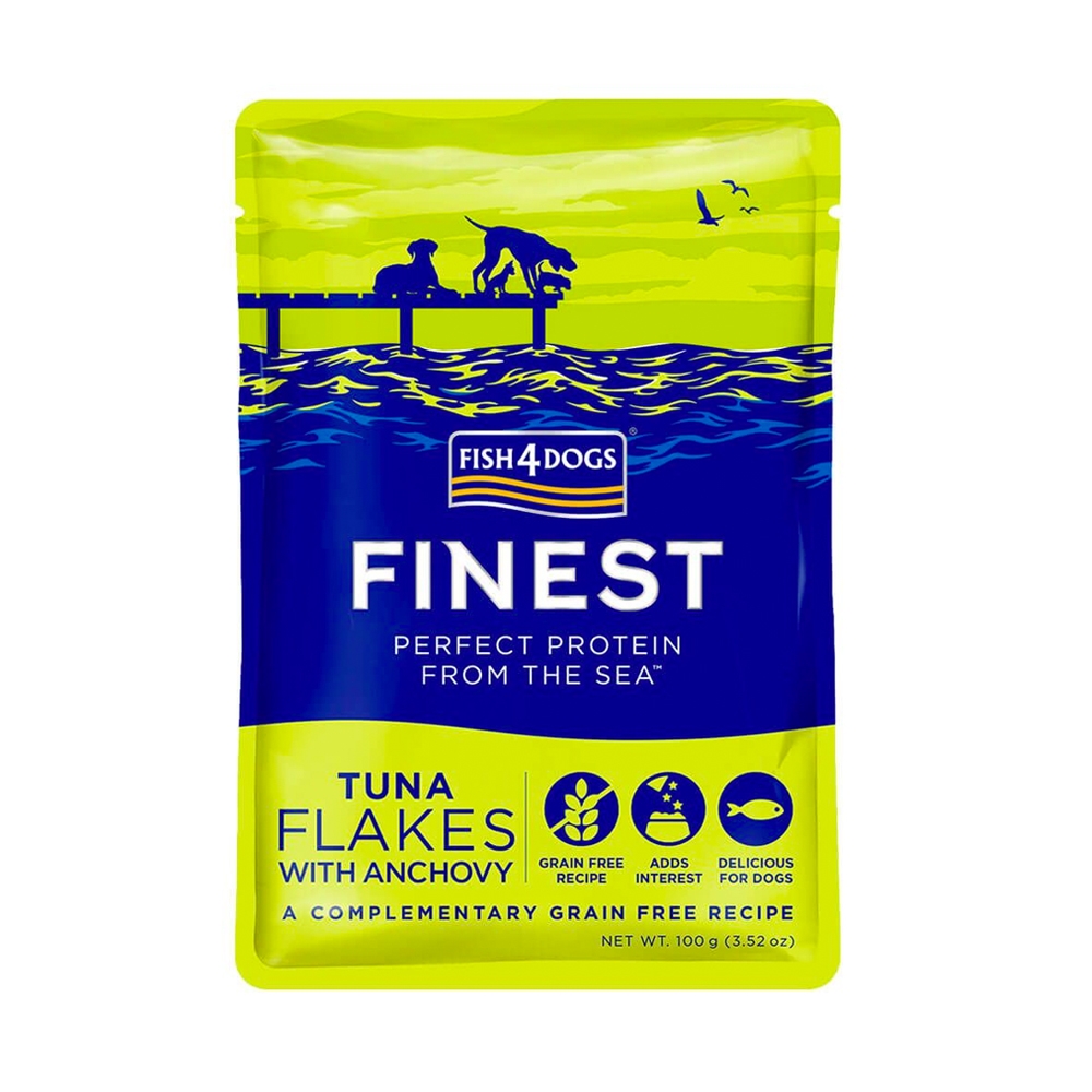 Fish4Dogs Finest konservai šunims su tunu ir ančiuviais, 100 g -  2