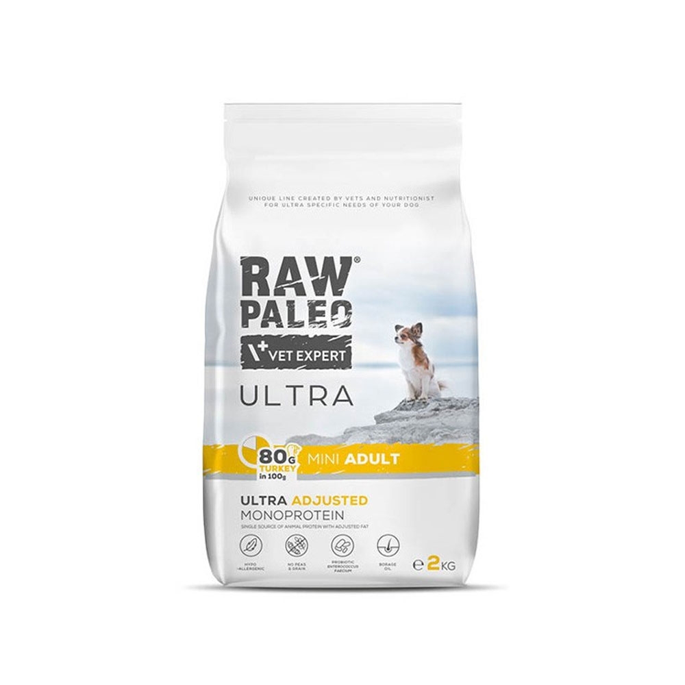 Raw Paleo Ultra Adult Mini maistas šunims su kalakutiena, 2 kg -  2